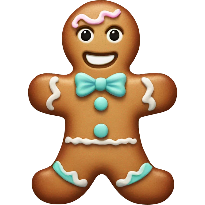 Pastel gingerbread man emoji