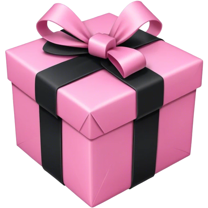 Pink Gift wrapped with black rope emoji