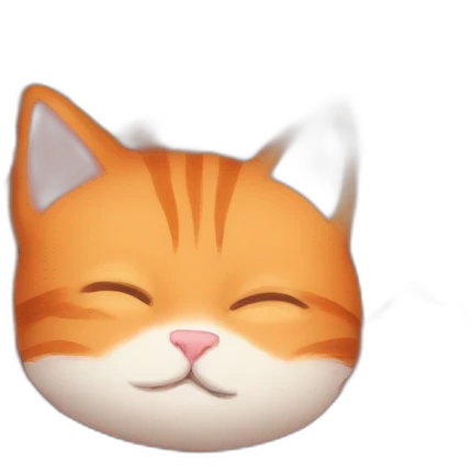 Orange cat happy napping  emoji