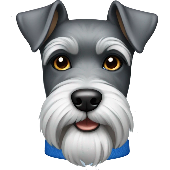 Schnauzer with blue collar emoji