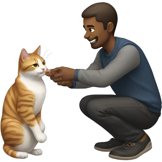 man playing cat emoji