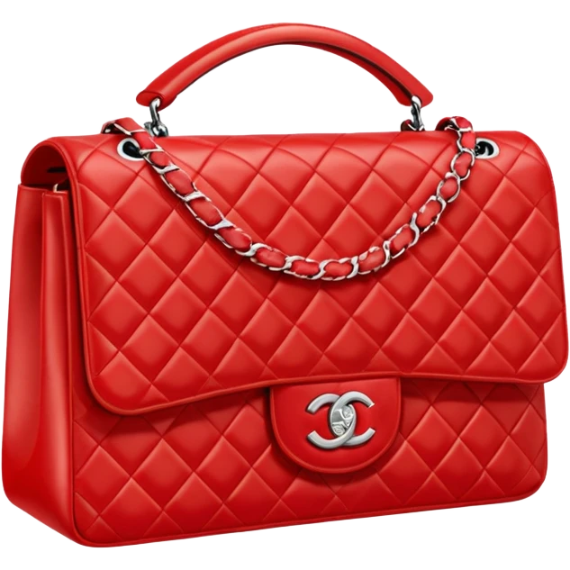 chanel flap bag bright red color bag  emoji