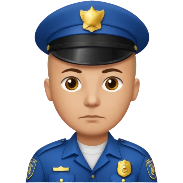 bald police with no hat emoji