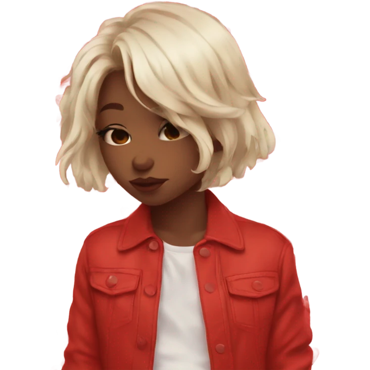 Cute girl kiss boy red aesthetic  emoji