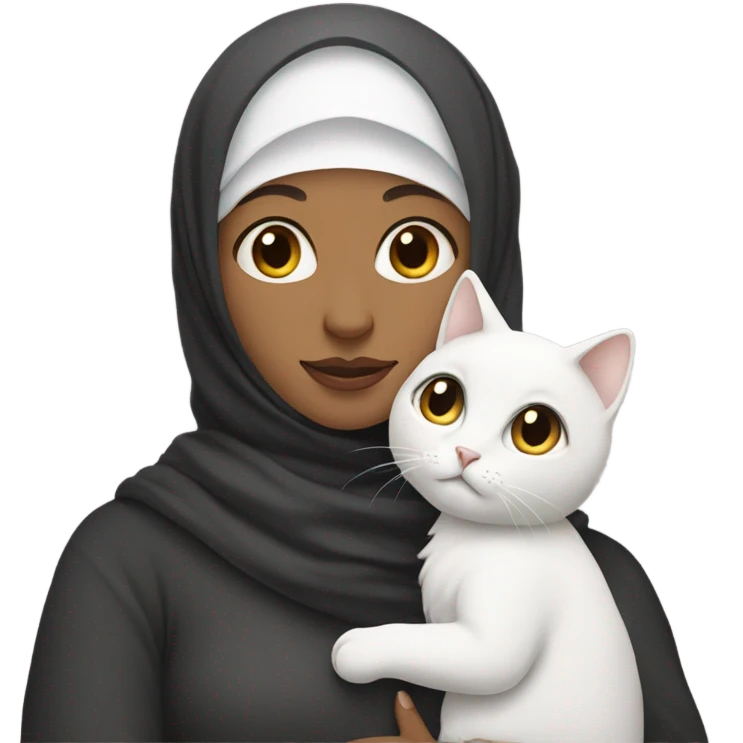 hijabi whit cat  emoji