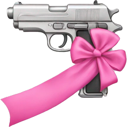 pink pistol with a pink ribbon emoji