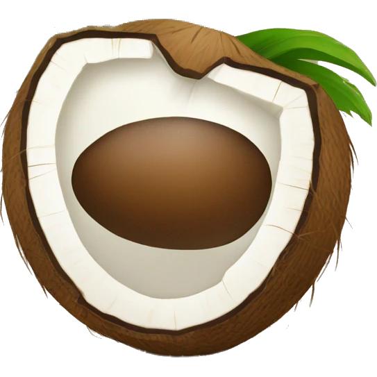 gree and brown tear shape coconut emoji