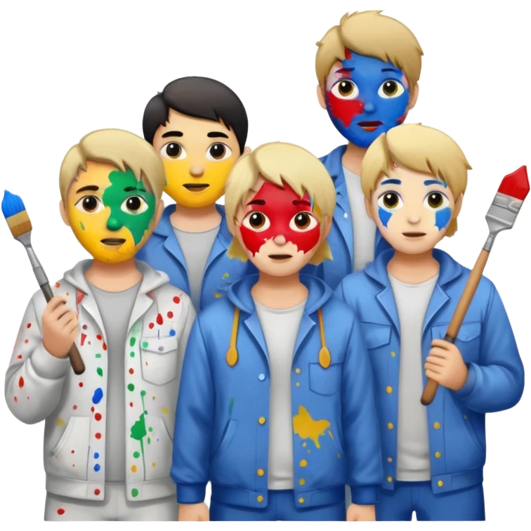 Painters with Paint Stained Faces emoji