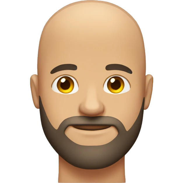 Bald man with beard and muscles emoji