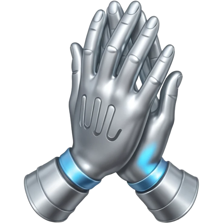 praying metallic hands, no gold emoji