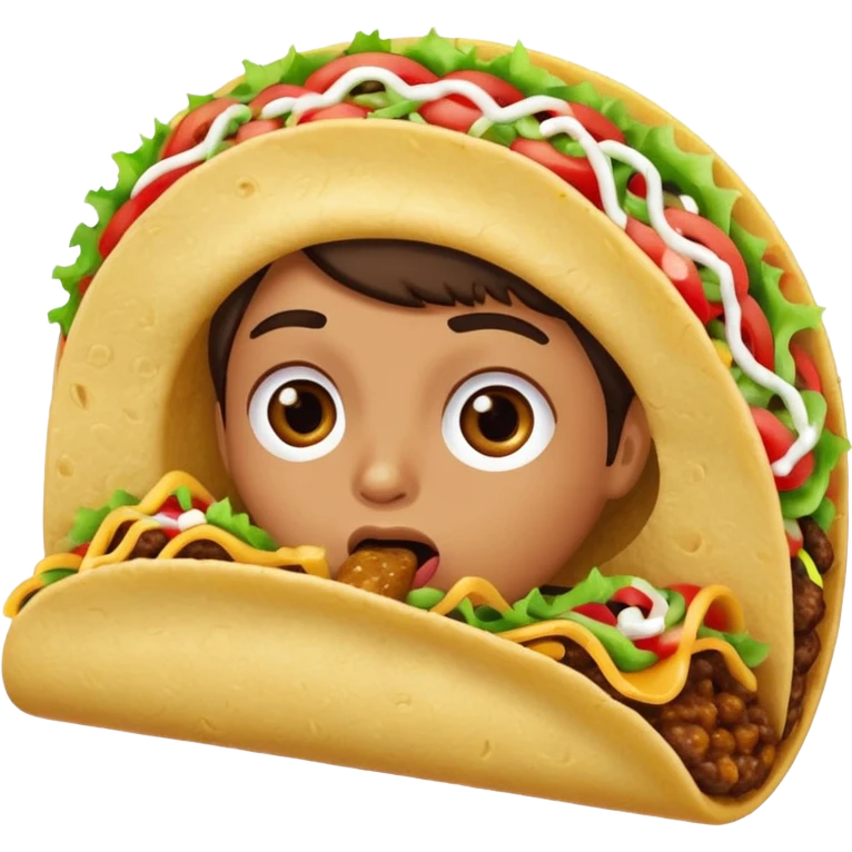 Licking a taco emoji