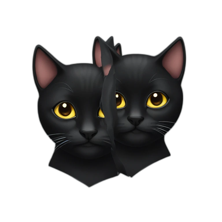 Two black cats emoji