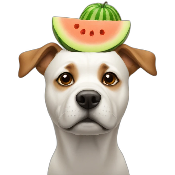 Dog with a melon on its head emoji