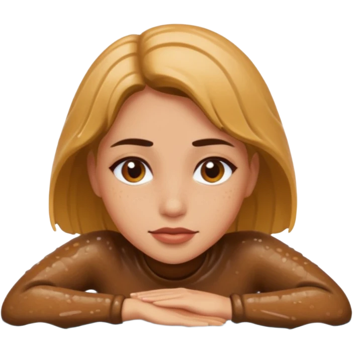 mujer tirada en el lodo  boca abajo emoji