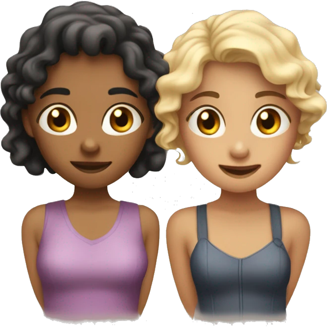 Two girl best friends does heands like this-🫶🏻 , and one of them have short hair and another one have middle hair emoji