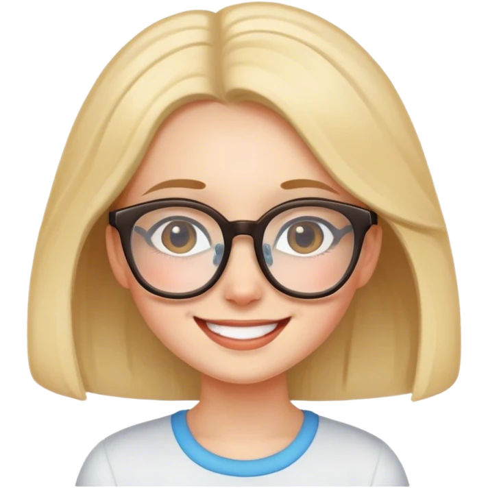 smiling girl with glasses emoji