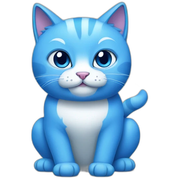 blue cartoon cat emoji