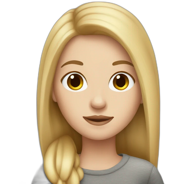 white girl with brown hair and blonde at the end emoji