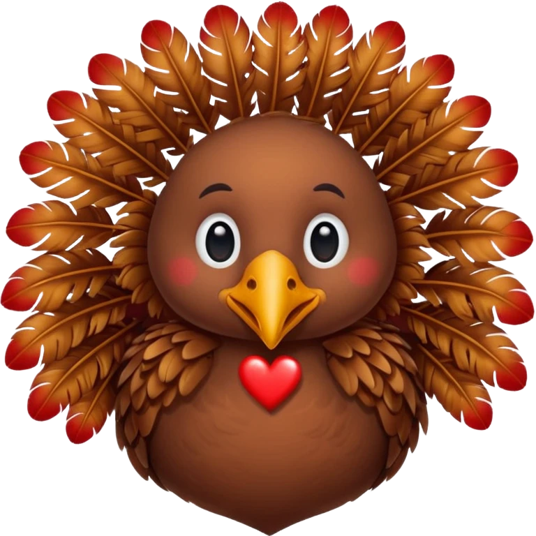 cute turkey heart emoji