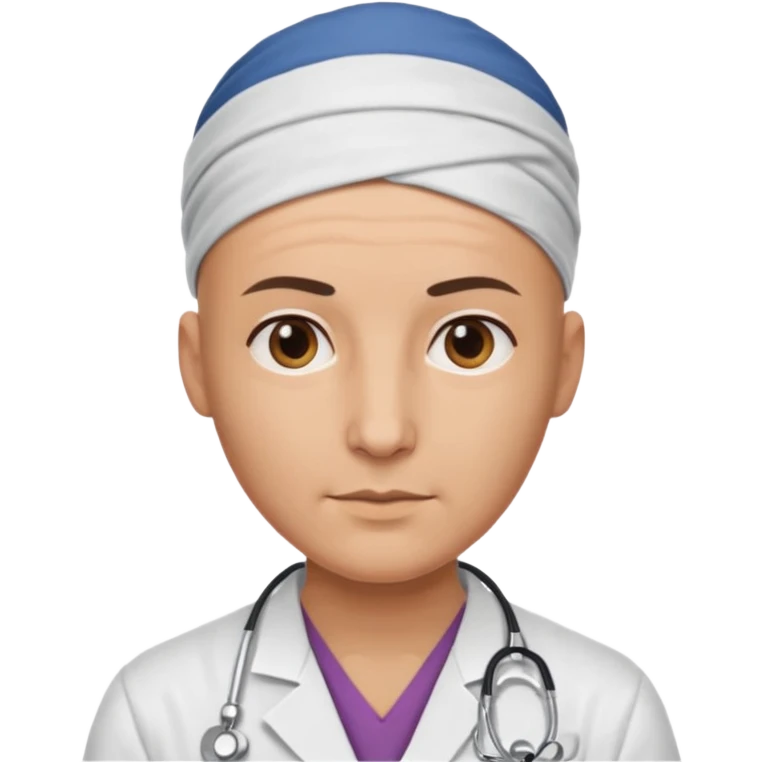 bald doctor with head bandanna emoji