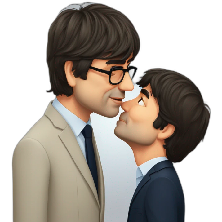 Carles Puigdemont kissing Pedro Sánchez emoji