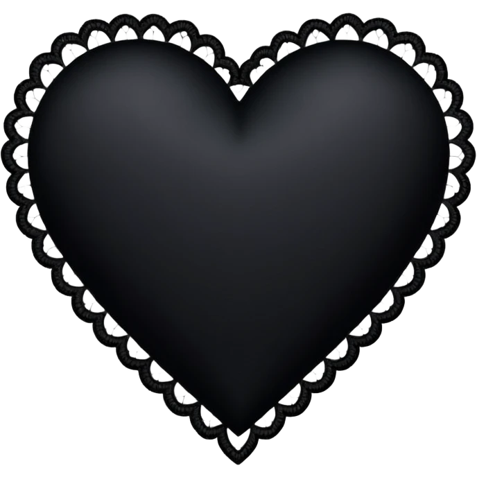 goth heart with a black lace trim emoji