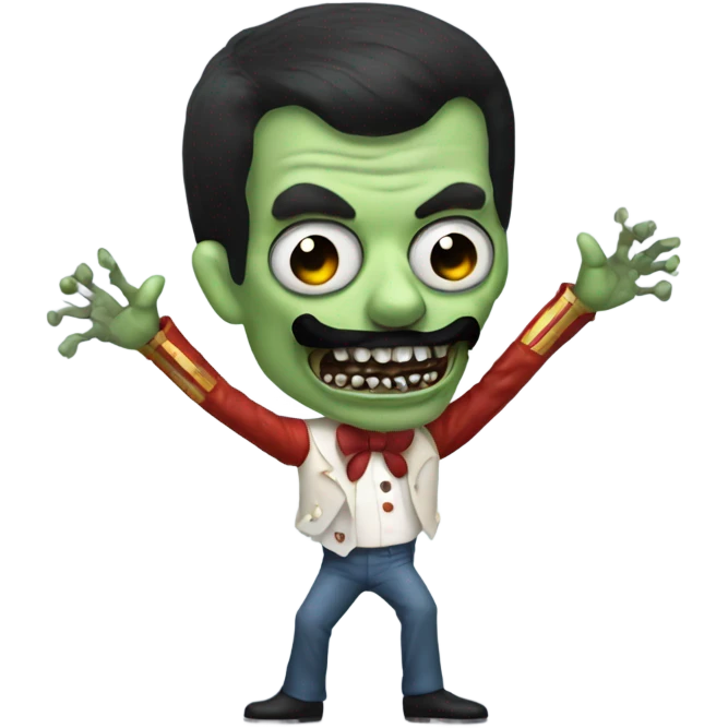 freddie mercury zombie with moustache dancing emoji
