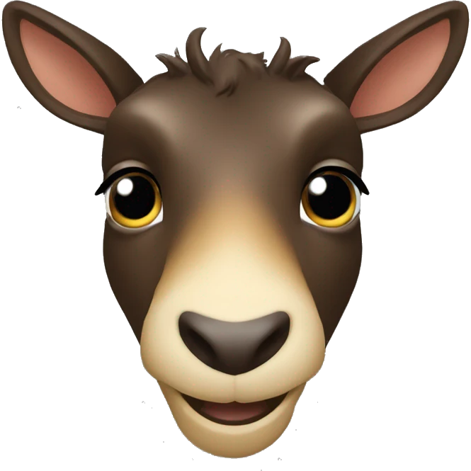 peeping happy smiling dark chamois front face with hooves emoji