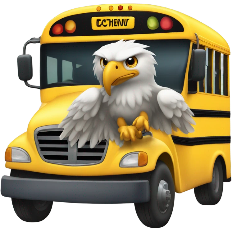 eagle driving a school bus emoji