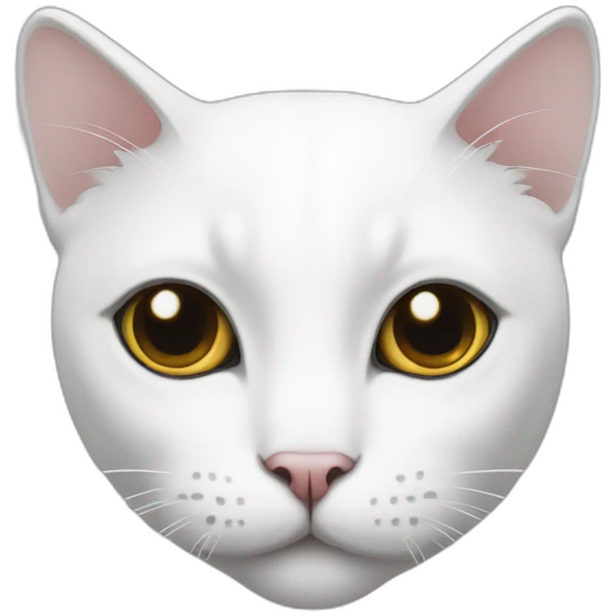 white white cat with a black spot on one eye emoji