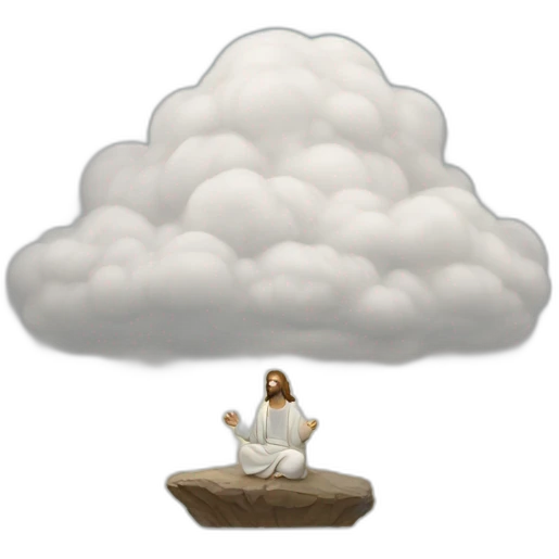 Cloud and jesus praying emoji