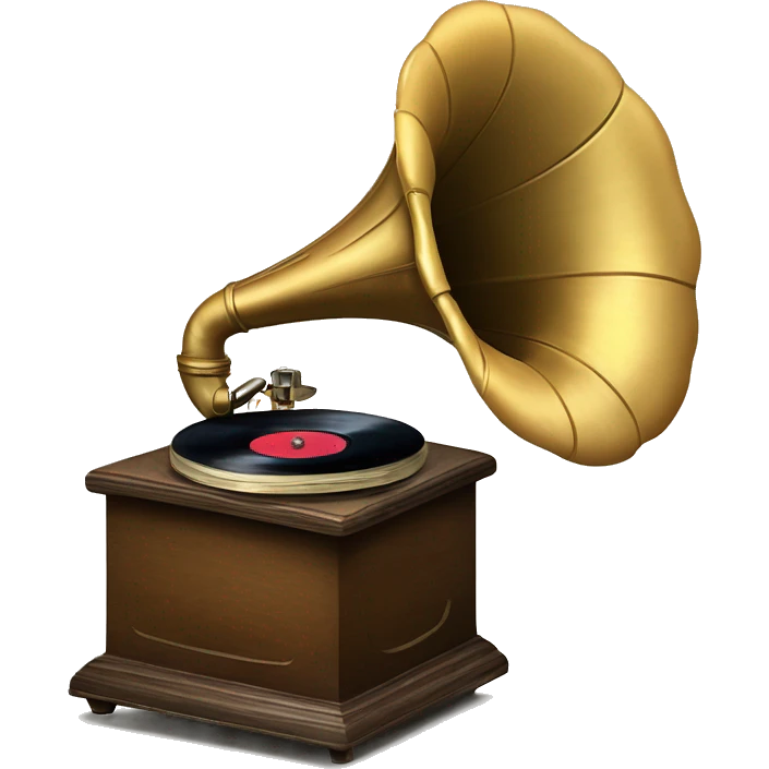 vintage gramophone stack of vintage vinyl records emoji