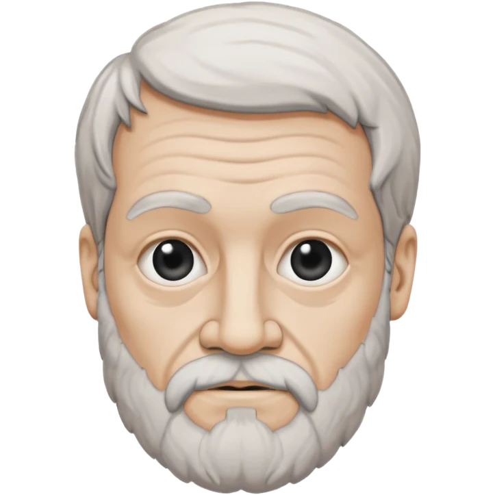 Aristotle portrait, hand-drawn look, as a black-and-white sketch emoji