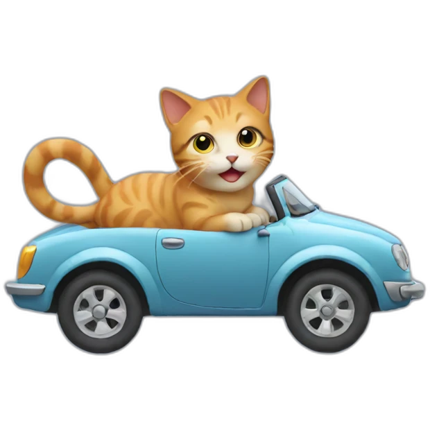 Cat riding a car emoji
