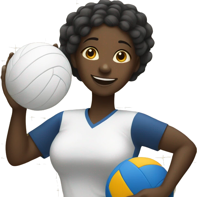 black girl playing volleyboll emoji