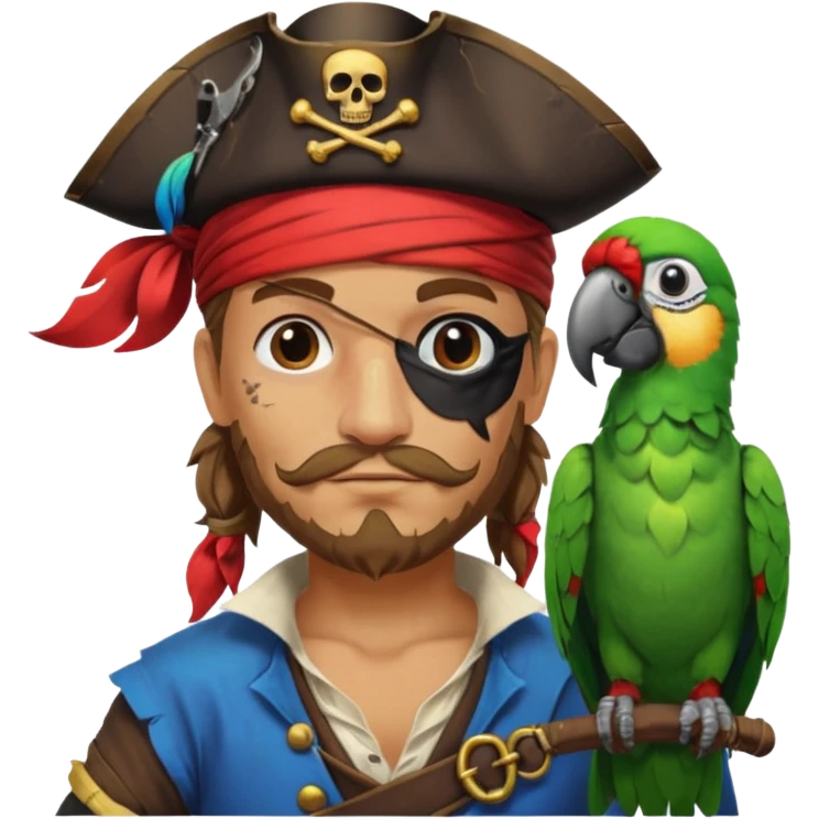 pirate and parrot emoji