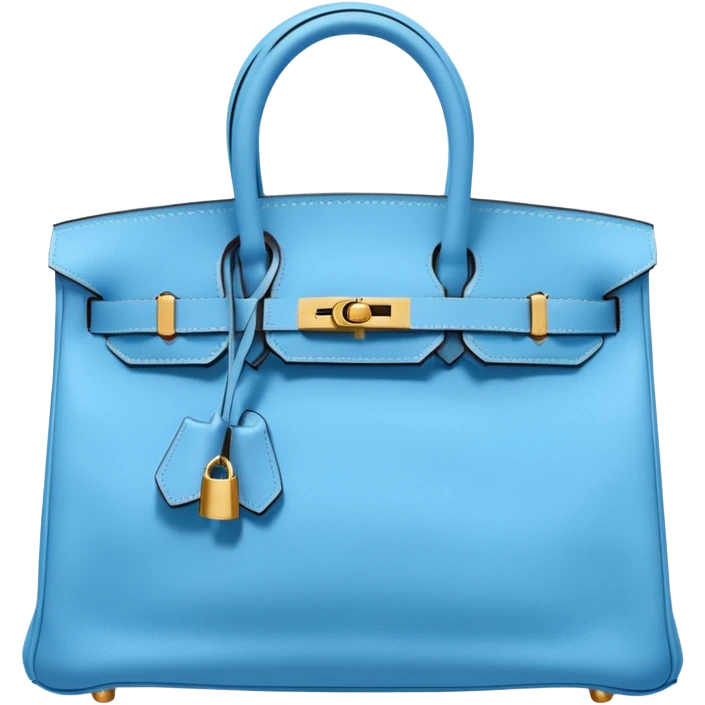 hermes birkin sky blue color bag  emoji