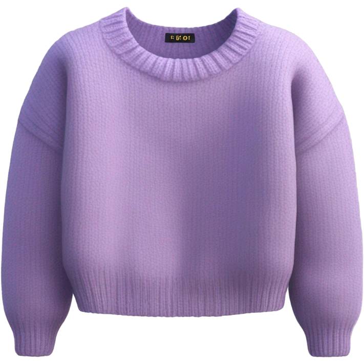 Lilac green cropped oversize wool sweater, isolated emoji