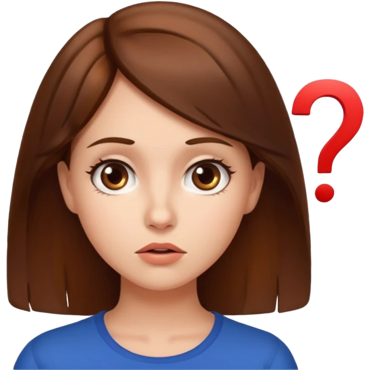 The beautiful woman looked confused, like she had a question mark on her face. emoji