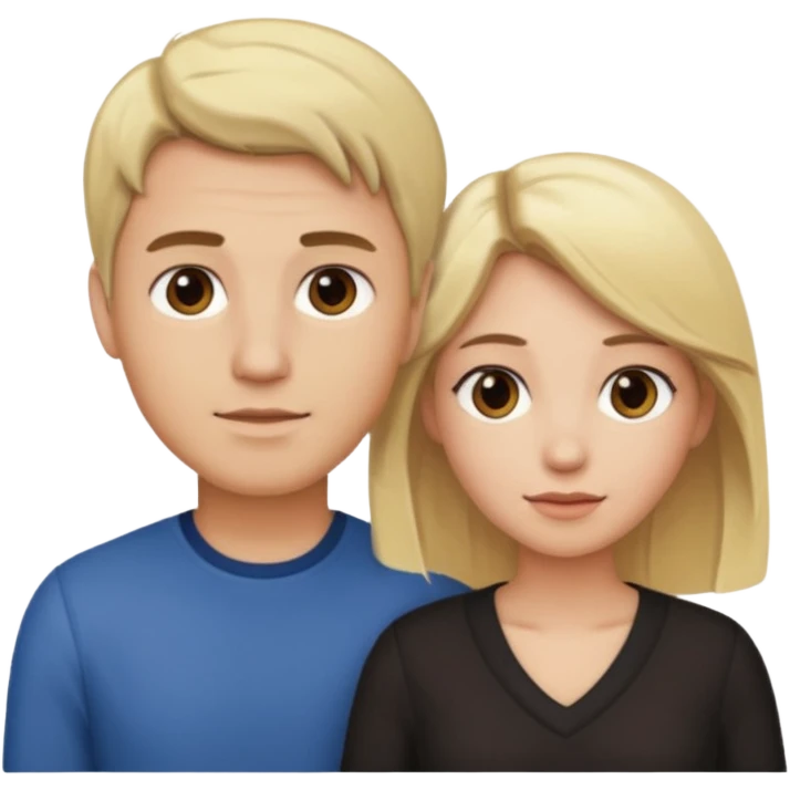 couple male blonde hair female dark brown hair emoji