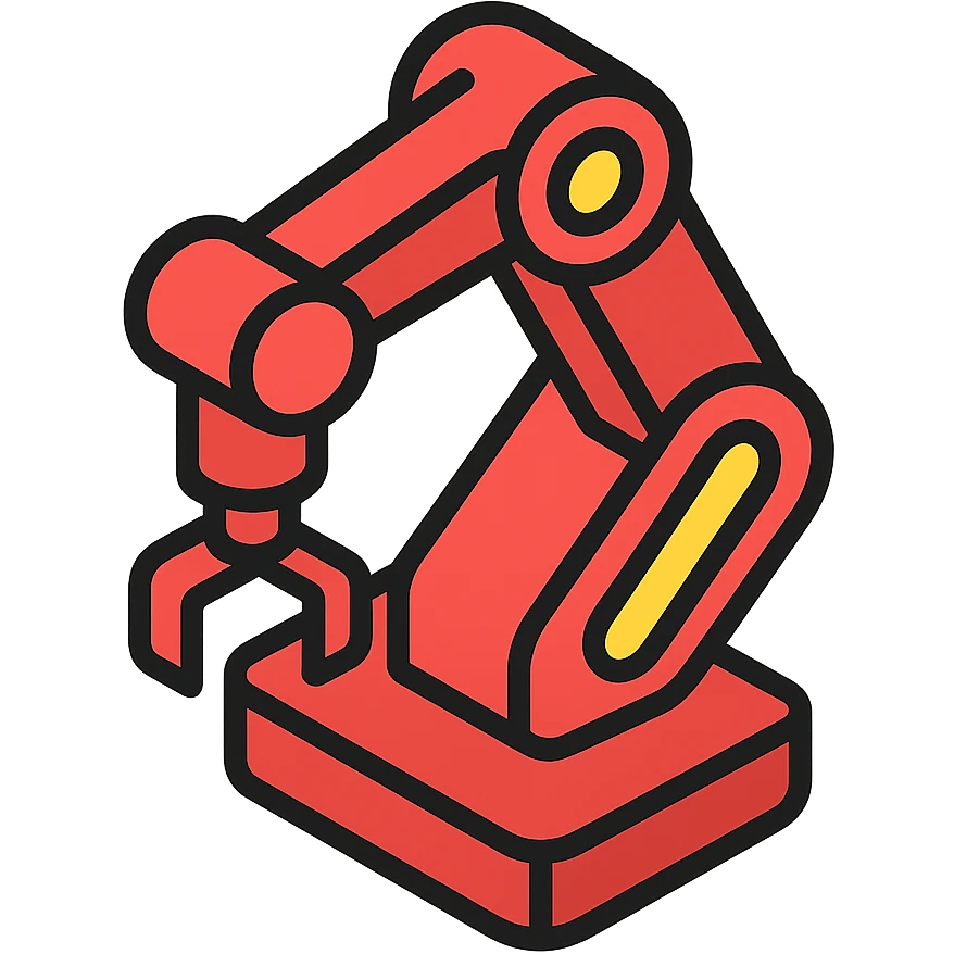 red cobot, icon style, simple and clean, isometric view emoji