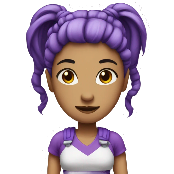 SD-style female character with purple pigtails emoji