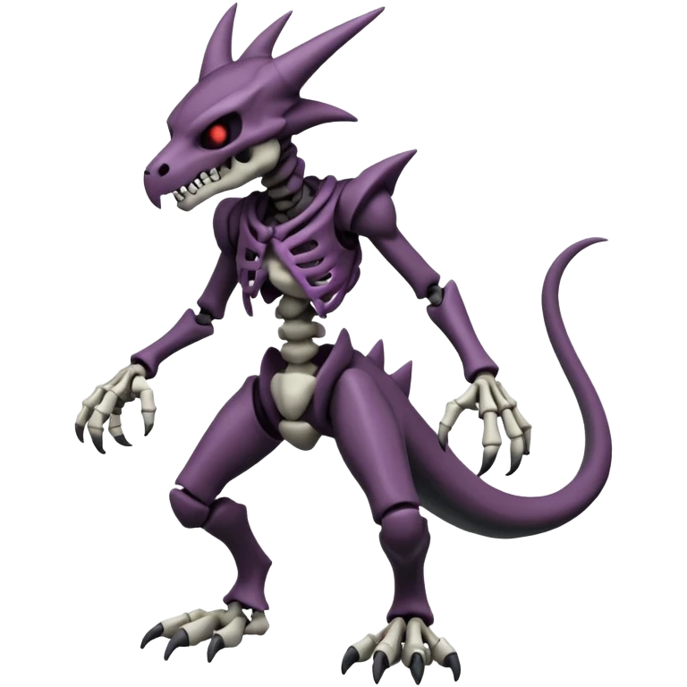 Badass Edgy Dark Evil Spectral Dusky Spooky Skeletal Cool shot Stylish Handsome Duskull-Marowak-Darkrai-Genesect-Fakémon-fusion (full body) emoji