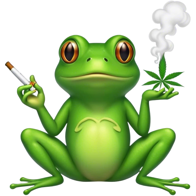 Frog smoking cannabis  emoji