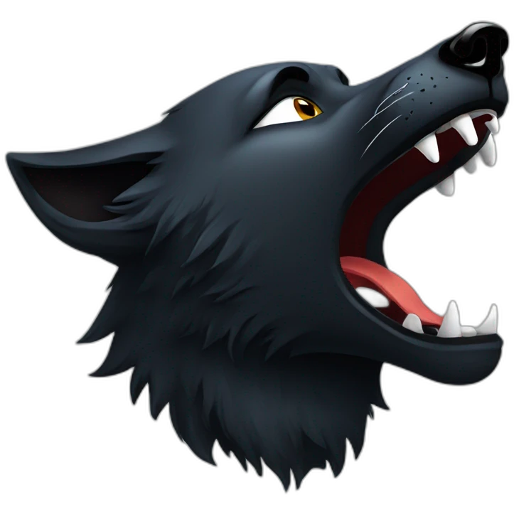 Black wolf howling  emoji
