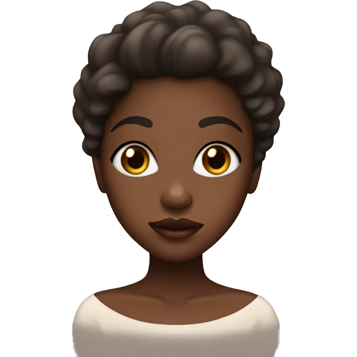 Dark brown skin girl with beautiful big lips emoji