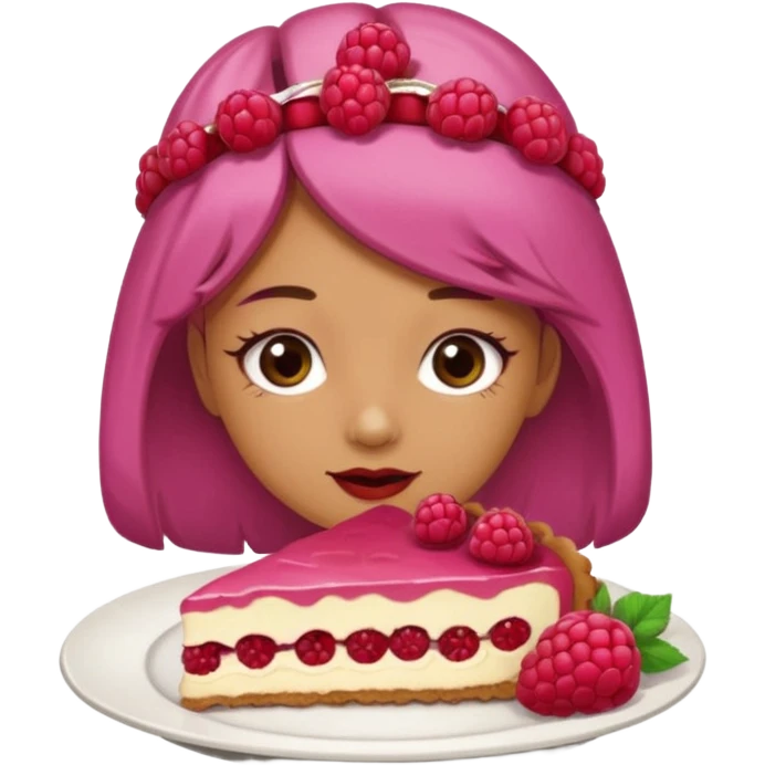 Raspberry torte human full body and legs girl with a raspberry barrette on her head emoji