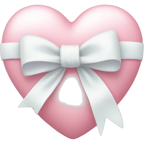 Pastel pink heart with white bow emoji