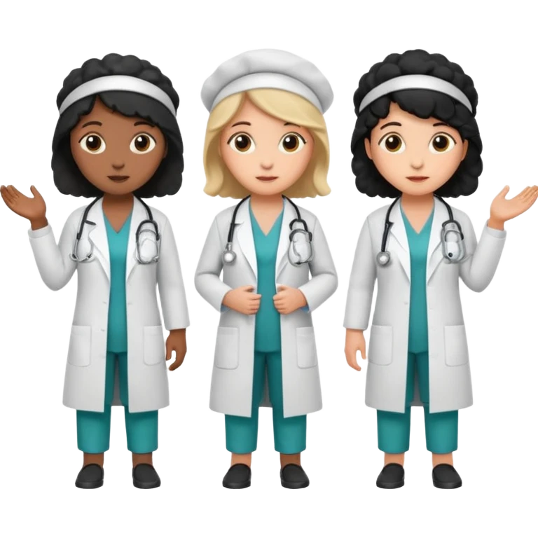 Three black sheep dressed as doctors and they’re female emoji