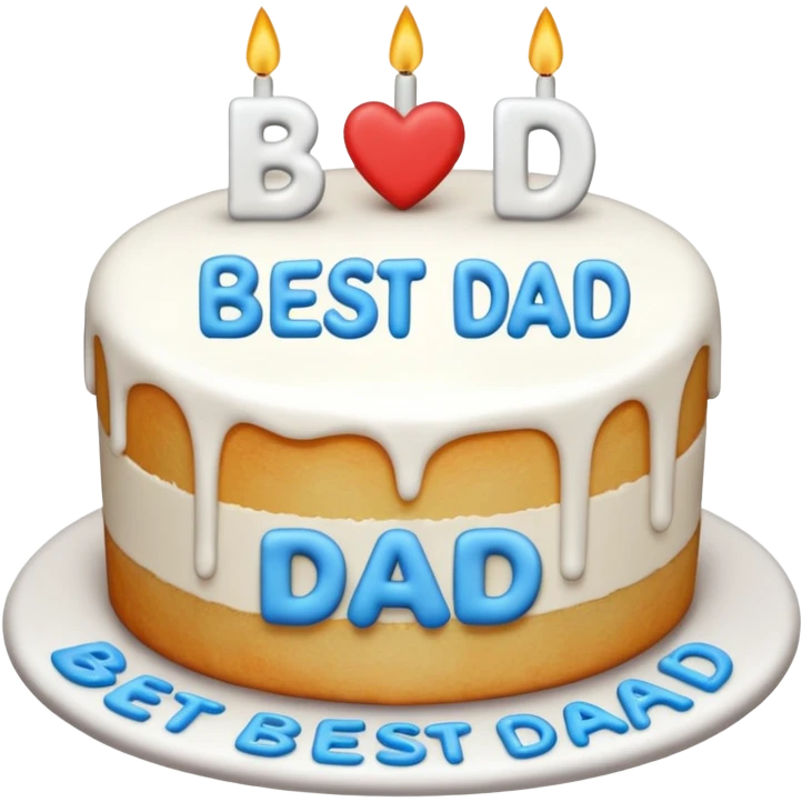 white cake that says best dad emoji